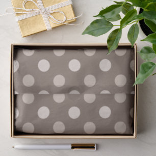 Neutral Earth Brown Polka Dots Design Tissue Paper