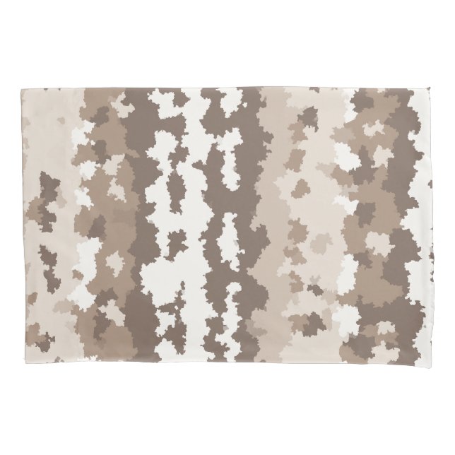 Neutral Earth Camo Irregular Abstract Design Pillowcase (Front)