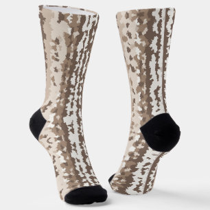 Neutral Earth Camo Irregular Abstract Design Socks