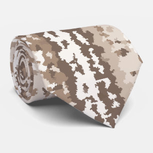 Neutral Earth Camo Irregular Abstract Design Tie