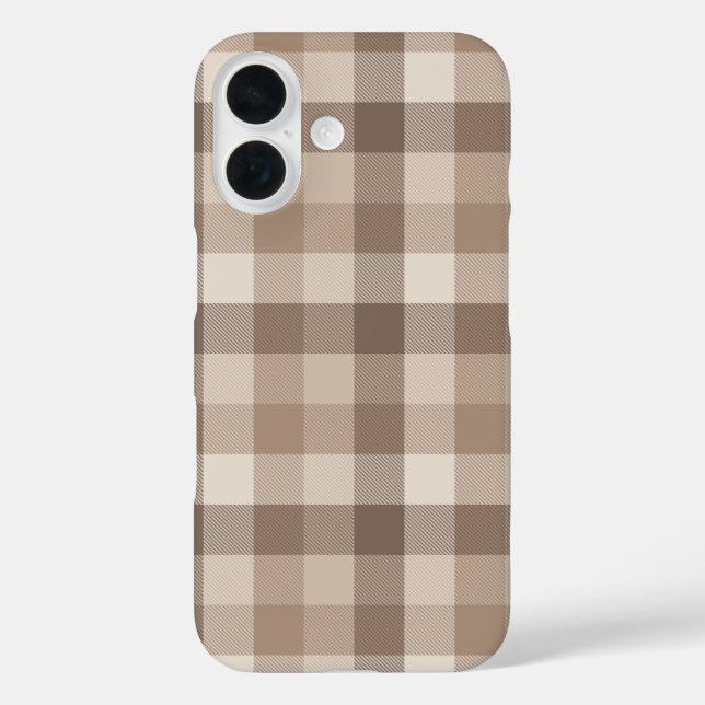 Neutral Earth Tan Chequered Gingham Plaid  Case-Mate iPhone Case (Back)