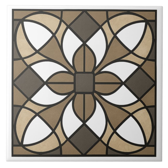Neutral Earth Tone Glass-Look Tile (Front)