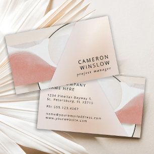 Neutral Earth-Tone Modern Abstract Business Card