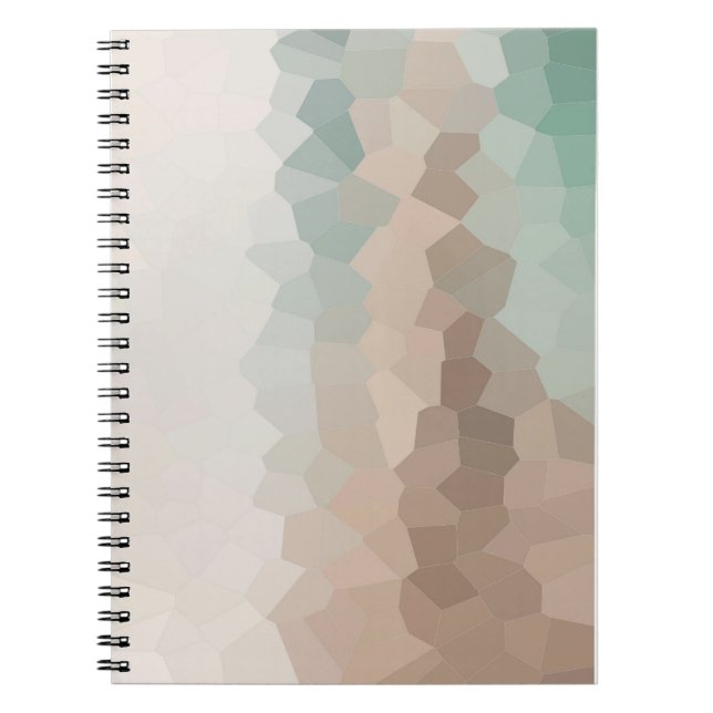 Neutral Earth Tone Mosaic Abstract Art Notebook (Front)