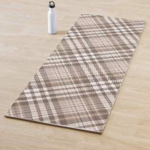 Neutral Earth Tone Plaid Tartan Design  Yoga Mat