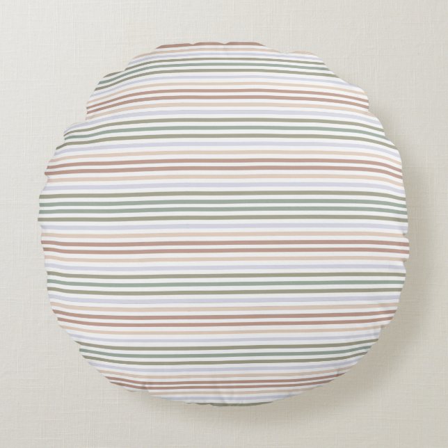 Neutral Earth Tones Round Cushion (Front)
