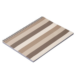 Neutral Earth Tones Stripes Pattern Design Notebook