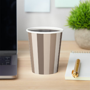 Neutral Earth Tones Stripes Pattern Design Paper Cups
