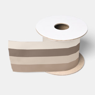 Neutral Earth Tones Stripes Pattern Design Satin Ribbon
