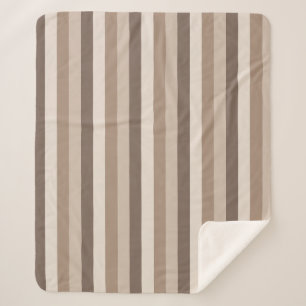 Neutral Earth Tones Stripes Pattern Design Sherpa Blanket