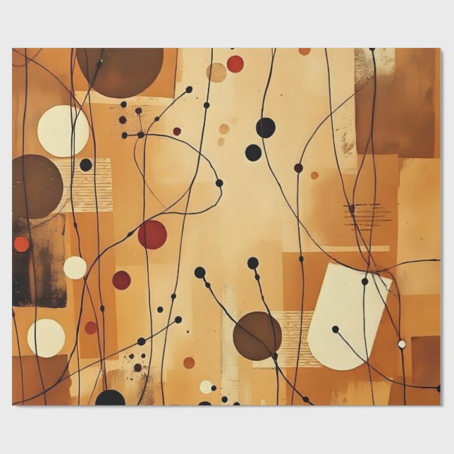 Neutral Earthy Abstract Layers Wrapping Paper (Flat)