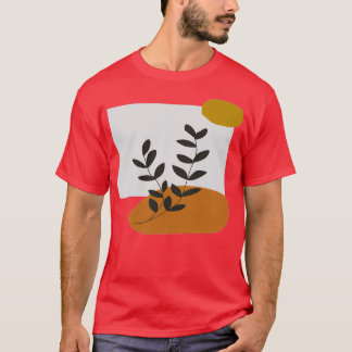 Neutral Earthy Colour Abstract Leaf Illustration A T-Shirt