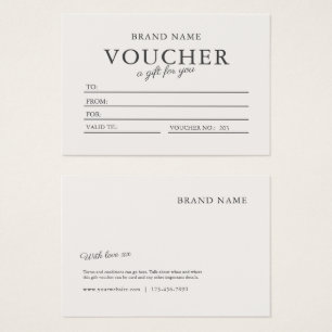 Neutral Earthy Modern Business Gift Certificate