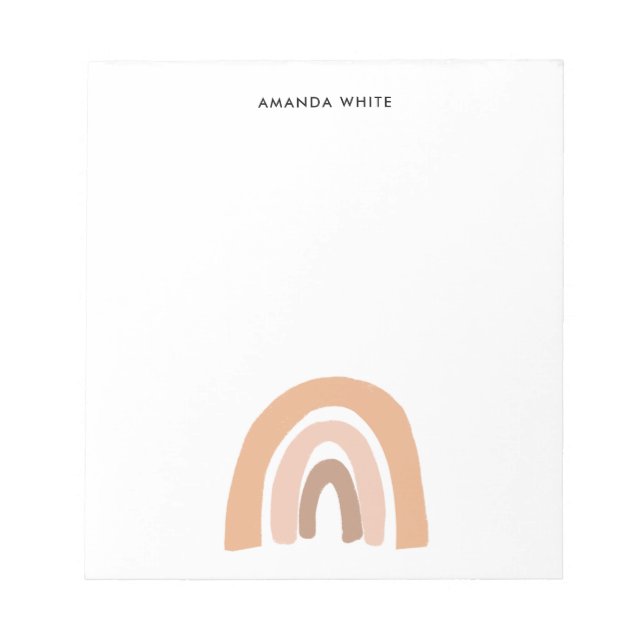 Neutral Earthy Pastel Rainbow Notepad (Front)
