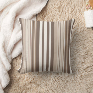 Neutral Earthy Tone Stripes Pattern Design  Cushion
