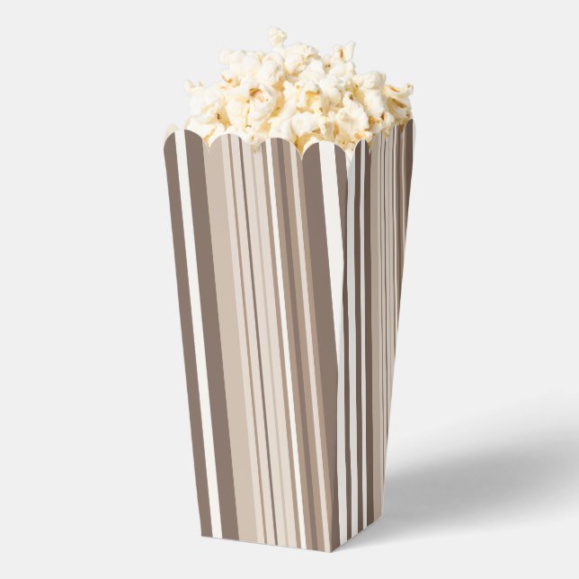 Neutral Earthy Tone Stripes Pattern Design  Favour Box (Popped)