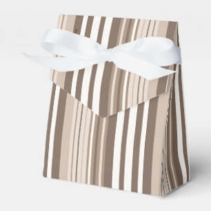 Neutral Earthy Tone Stripes Pattern Design Favour Box