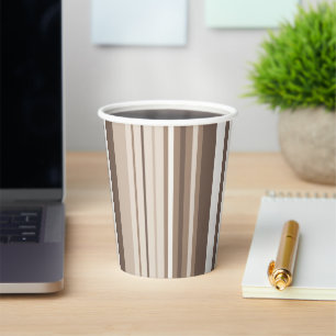 Neutral Earthy Tone Stripes Pattern Design  Paper Cups