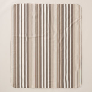 Neutral Earthy Tone Stripes Pattern Design Sherpa Blanket