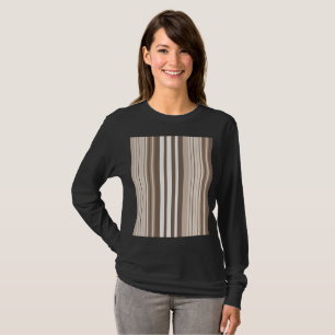 Neutral Earthy Tone Stripes Pattern Design T-Shirt