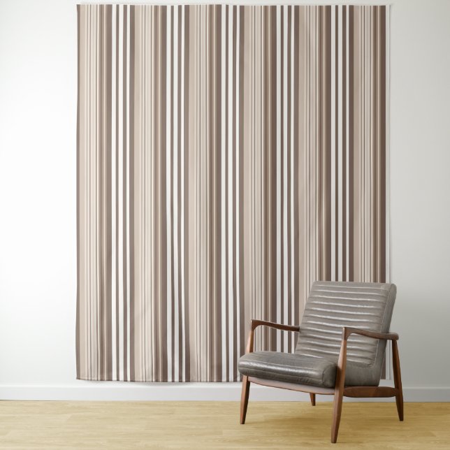 Neutral Earthy Tone Stripes Pattern Design  Tapestry (In Situ)