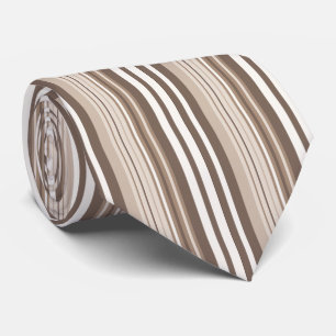 Neutral Earthy Tone Stripes Pattern Design Tie