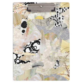 Neutral Elegant Abstract Collage Design Clipboard