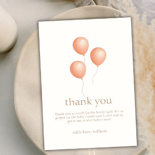 Neutral Elegant Boho Balloon Baby Shower Thank You Card