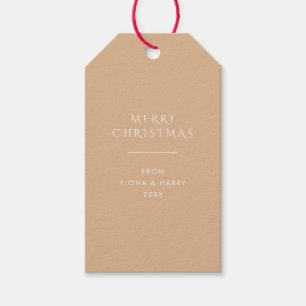 Neutral Elegant Ivory Beige - Christmas Gift Tags