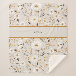 Neutral Fall Foliage Sherpa Blanket