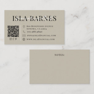Neutral Financial Consultant Modern Typography Business Card