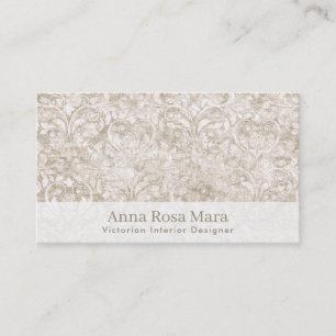*~* Neutral Floral Antique Victorian Vintage Linen Business Card