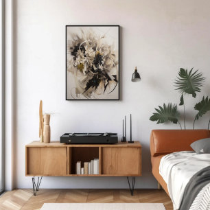 Neutral Floral Botanical Soft Nature Inspired Poster