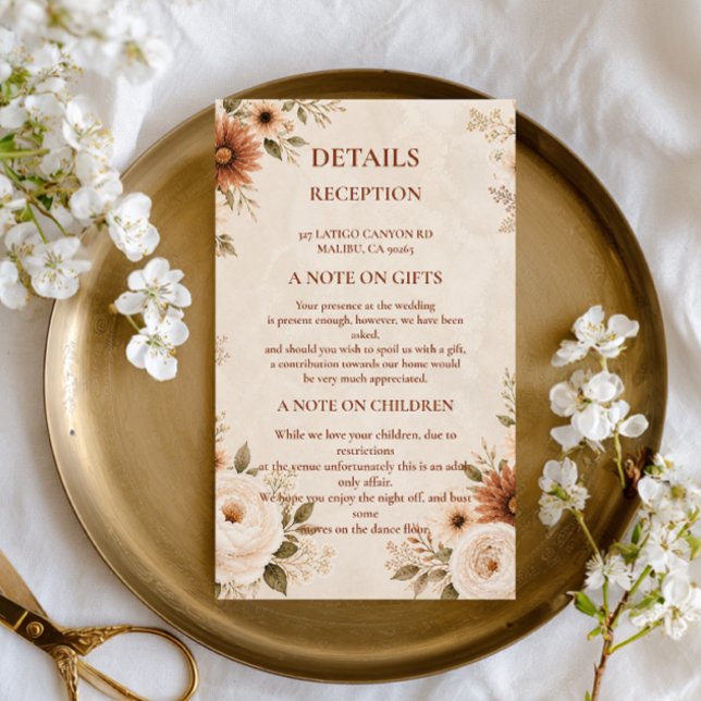 Neutral Floral Elegant Enclosure Card (Creator Uploaded)