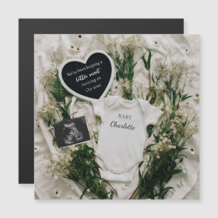 Neutral Floral Pregnancy Announcement keepsake 