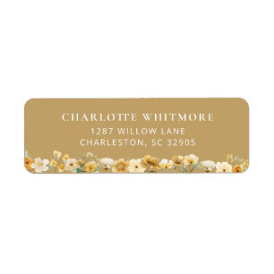 Neutral Floral Return Address Label