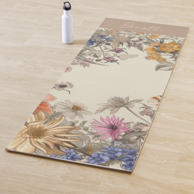 Neutral Floral Yoga Mat (In Situ)
