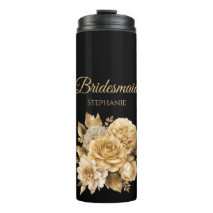 Neutral Flower Bouquet-Bride- Thermal Tumbler