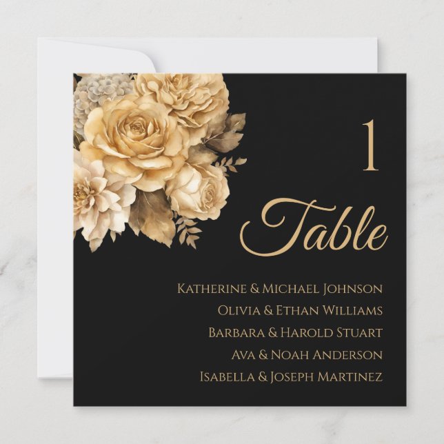Neutral Flower Bouquet-Seating Chart Invitation (Front)