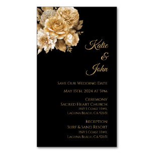 Neutral Flower Bouquet-Wedding Save the Date- Magnetic Business Card
