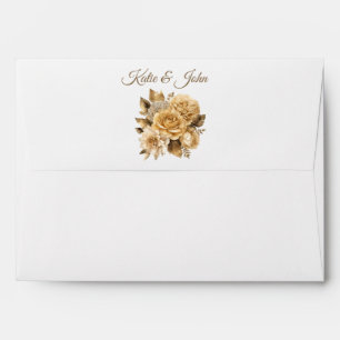 Neutral Flower Bouquet-White Wedding- Envelope