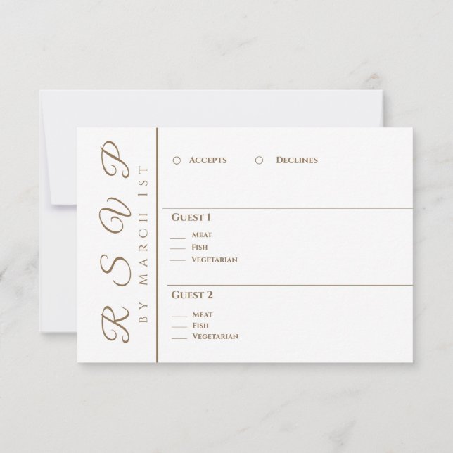 Neutral Flower Bouquet-White Wedding- RSVP Card (Back)