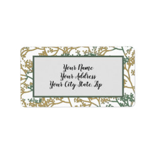 Neutral Foilage design Label