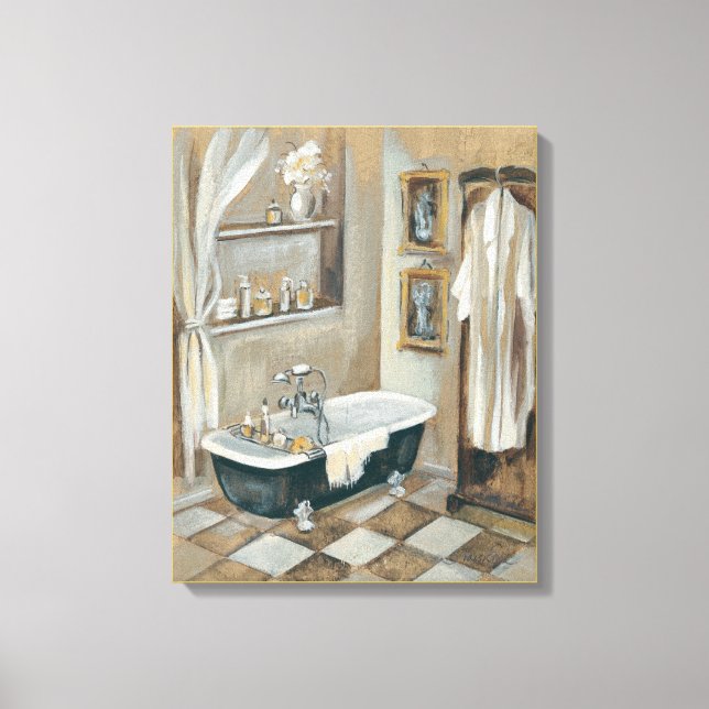 Neutral French Bathroom Canvas Print (Front)