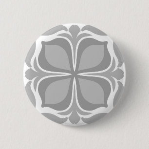 Neutral geolmetrical tiles 6 cm round badge