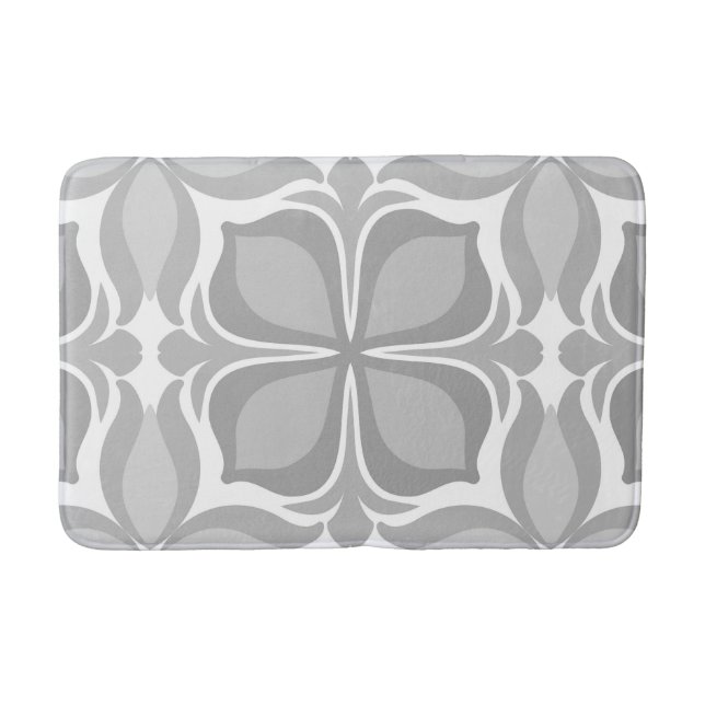 Neutral geolmetrical tiles bath mat (Front)