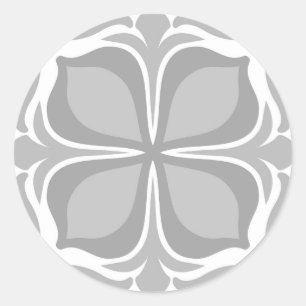 Neutral geolmetrical tiles classic round sticker