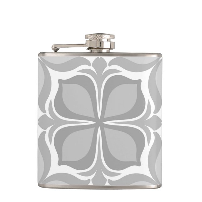 Neutral geolmetrical tiles hip flask (Front)