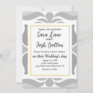 Neutral geolmetrical tiles invitation