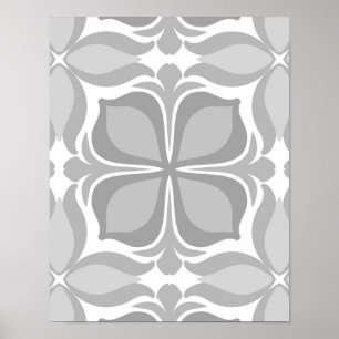 Neutral geolmetrical tiles poster